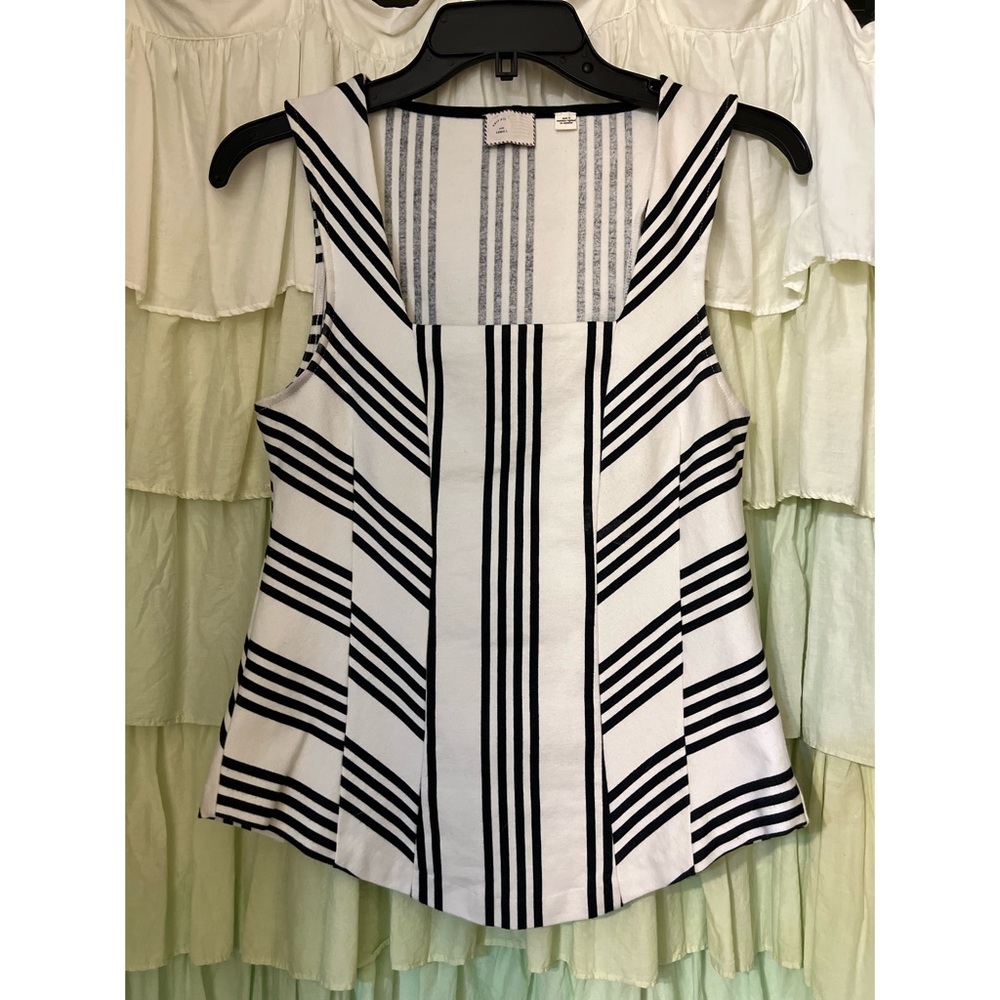 Anthropologie postmark black and white mini peplum
